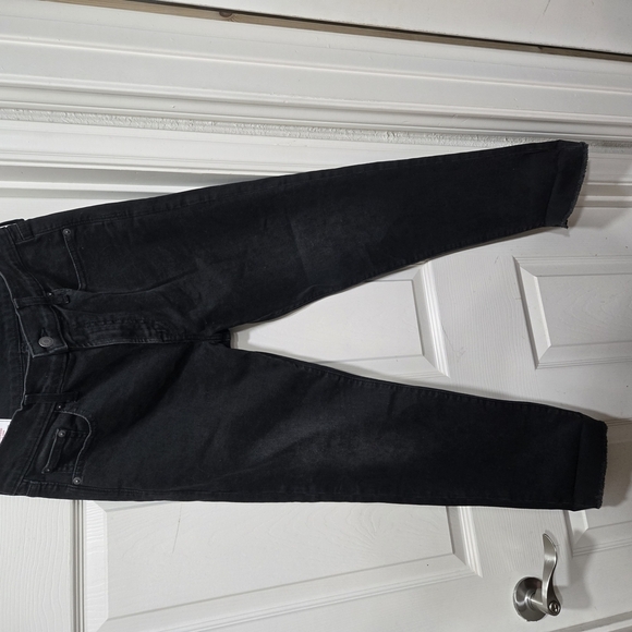 GAP jeans women's size 27 black mid rise ankle fray girlfriend denim - Picture 7 of 12